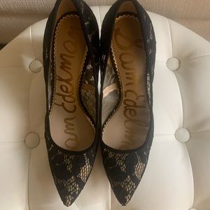 Sam Eldeman-Black Lace Pumps-Size 8